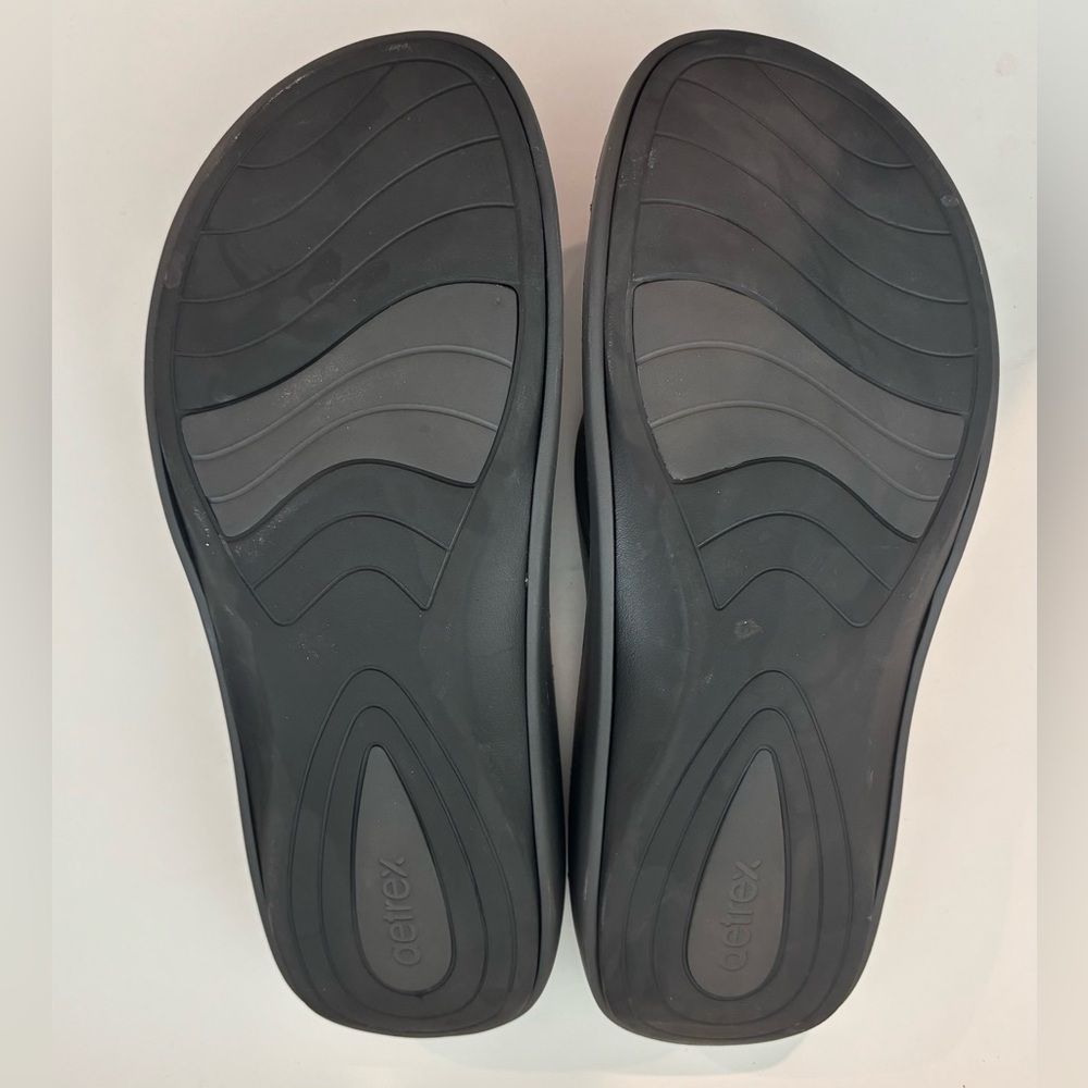 Aetrex Women's Metallic Charcoal Grey Maui Orthotic Sandals - Size 10 - Picture 4 of 5